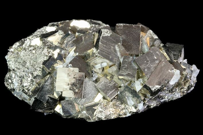 Gleaming, Cubic Pyrite Cluster - Peru #71363